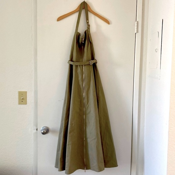 NICHOLAS Delilah Buckle Cotton Blend Twill Halter Dress. Price is firm! - Picture 2 of 16